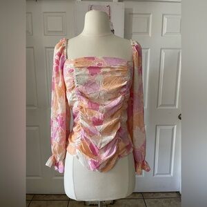 ROSE + OLIVE Floral Blouse Size Small